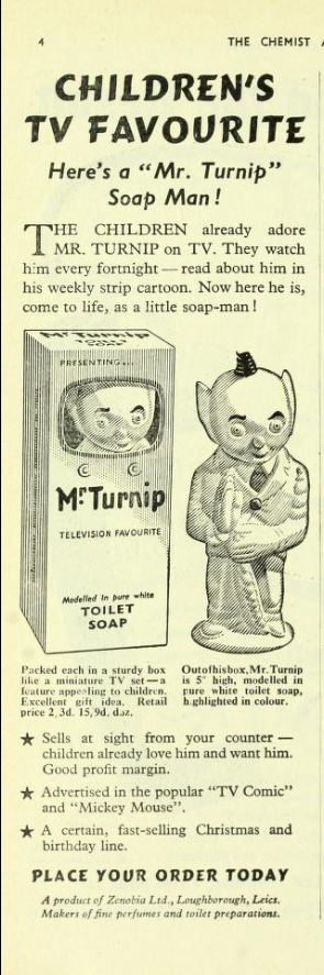 ad for Mr Turnip Soap